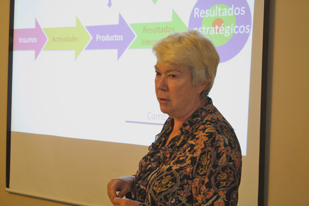 La Consultora Elizabeth Jané Camacho y la Directora de Gestión de la Cooperación Internacional, de Segeplan, Nancy Ramírez, fueron las expositoras en el taller. La Consultora Elizabeth Jané Camacho y la Directora de Gestión de la Cooperación Internacional, de Segeplan, Nancy Ramírez, fueron las expositoras en el taller.
